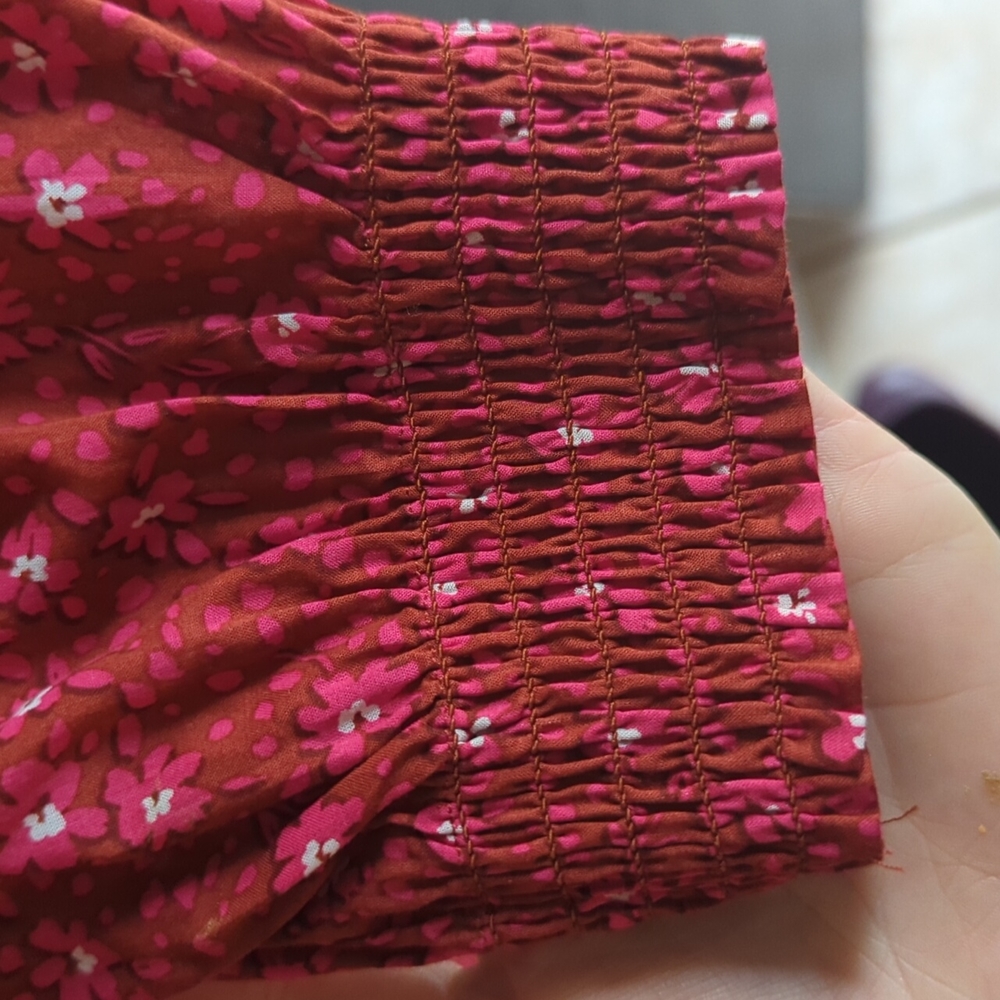 Ann Taylor Floral Ruffle Trim Shift Dress In RED Wild Hibiscus/ XLTALL Fall Mini - Picture 5 of 8